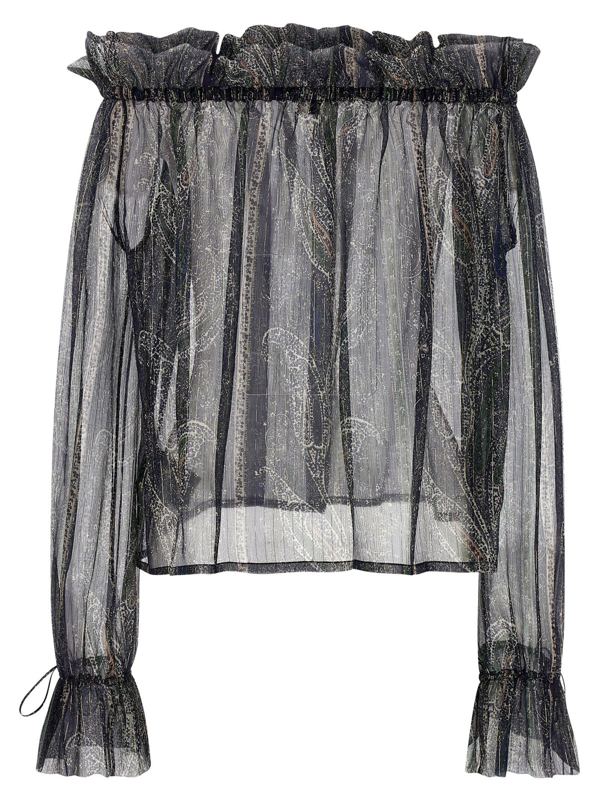 Saint Laurent Lurex Blouse Gold, view 2