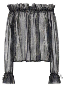Saint Laurent Lurex Blouse Gold