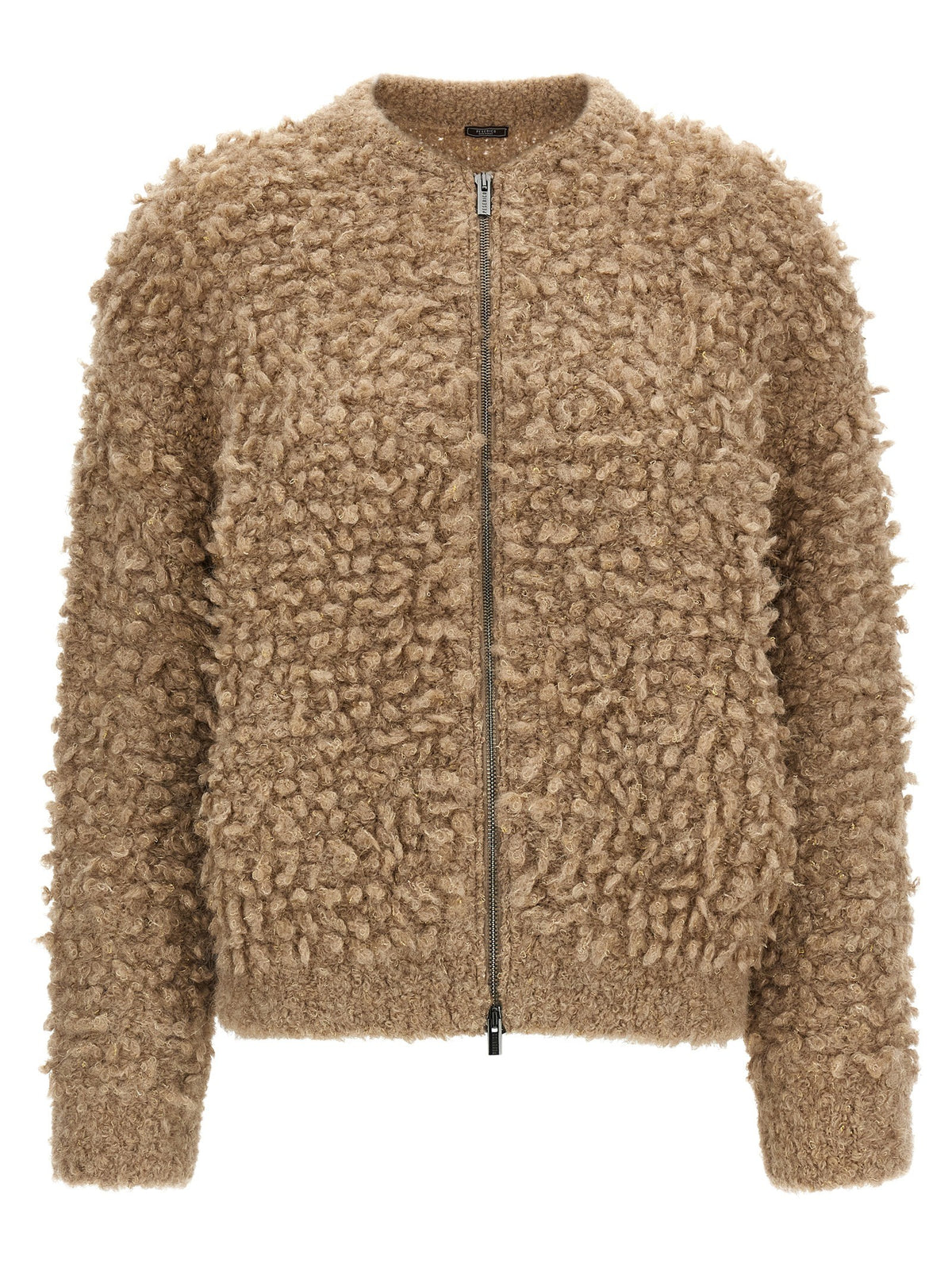 Peserico Lurex Bouclé Bomber Jacket Beige