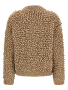 Peserico Lurex Bouclé Bomber Jacket Beige, view 2