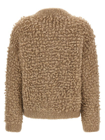 Peserico Lurex Bouclé Bomber Jacket Beige, view 2
