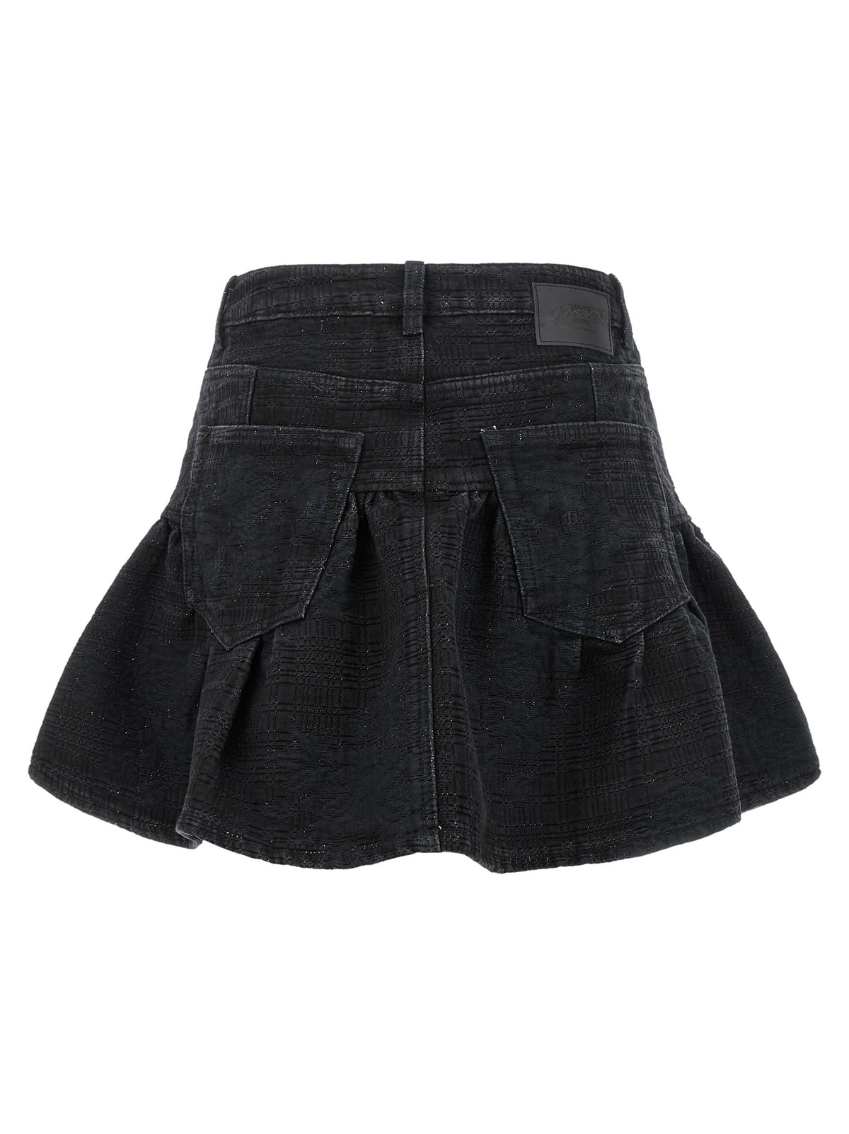 Ganni Lurex Denim Skirt Black