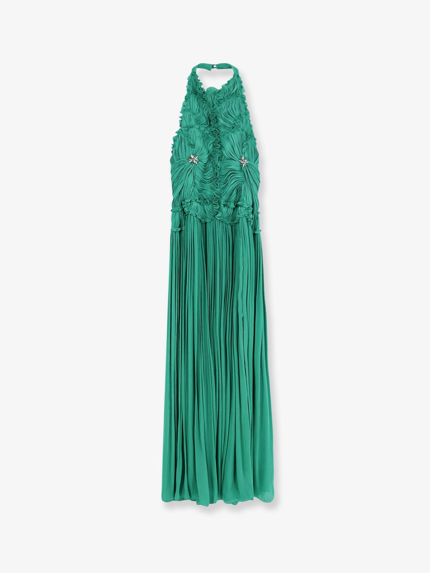 Costarellos Women's Lurex Georgette Long Dress JADE