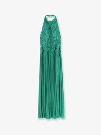 Costarellos Women's Lurex Georgette Long Dress JADE