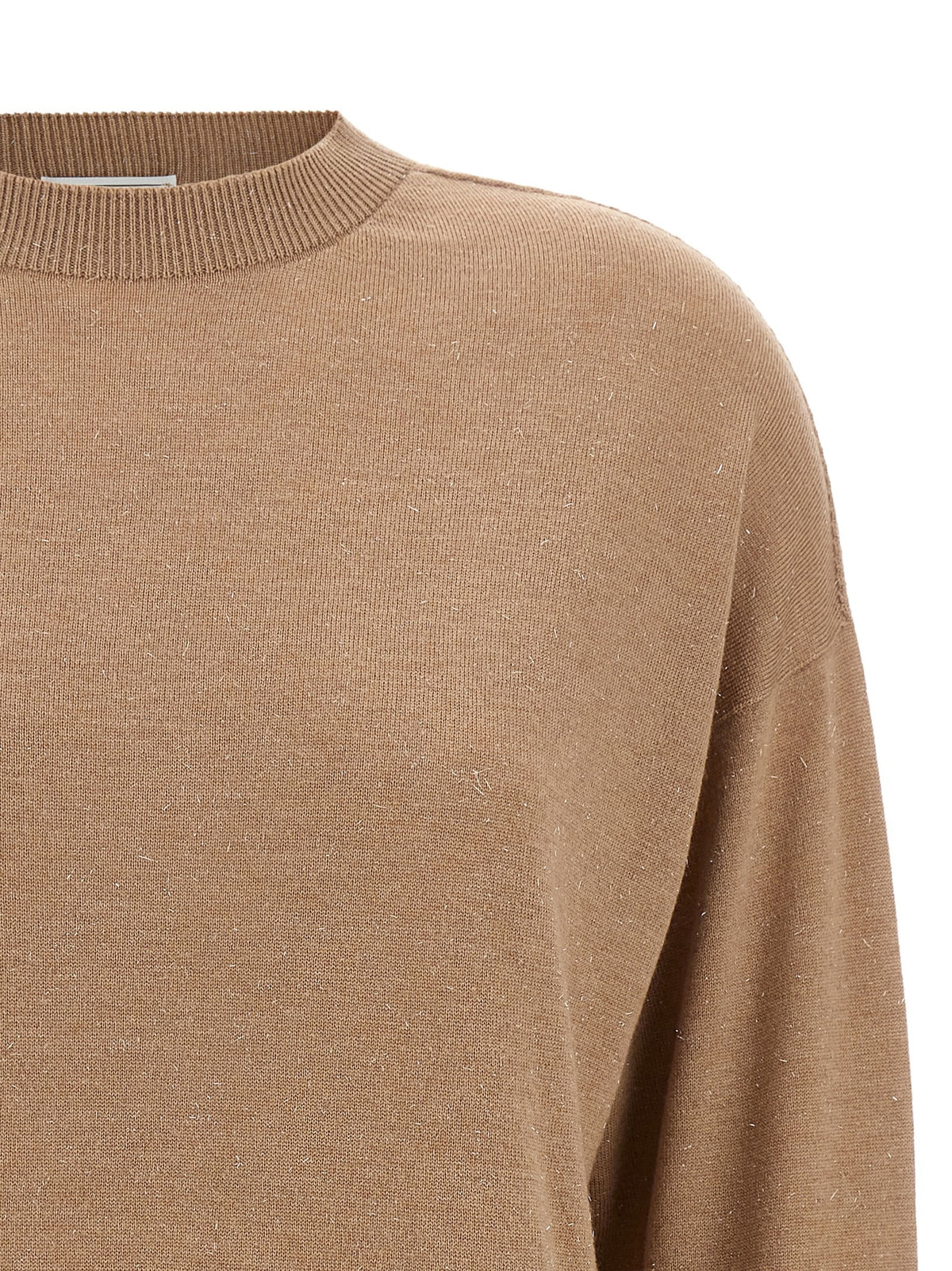 Peserico Lurex Sweater Beige, view 3