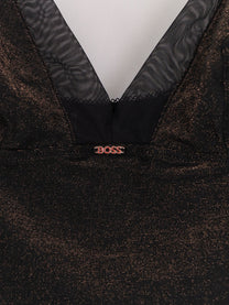 BOSS Women's Lurex Tank Top and Slip Set Black
