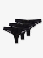 BOSS Women's Lurex Thong Tripack Black