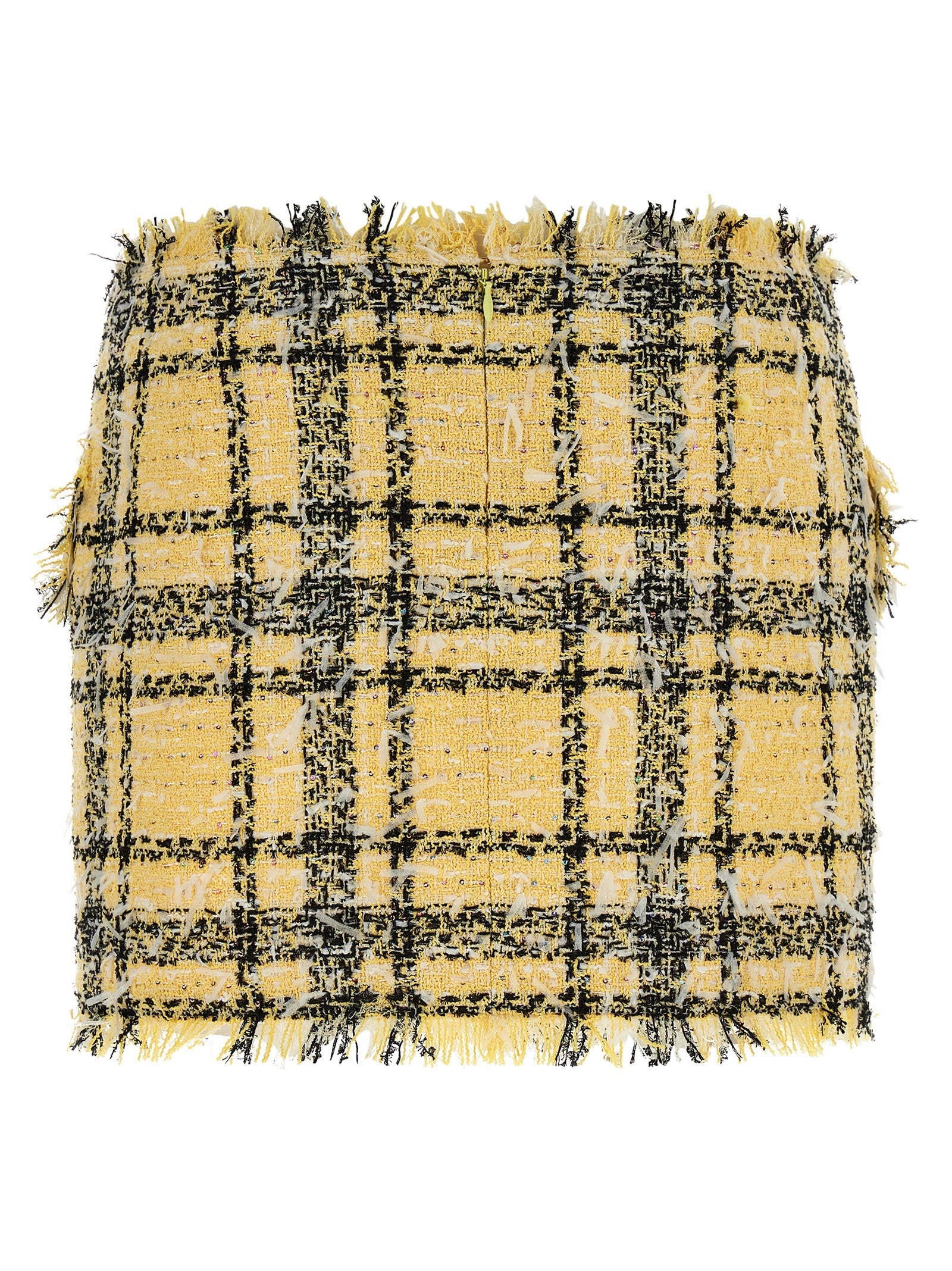 Balmain Lurex Tweed Skirt Gold