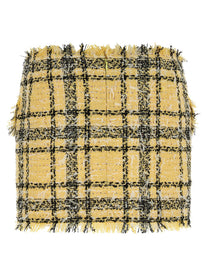 Balmain Lurex Tweed Skirt Gold