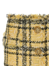 Balmain Lurex Tweed Skirt Gold
