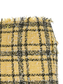 Balmain Lurex Tweed Skirt Gold
