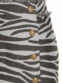 Balmain Lurex Zebra Skirt Gold