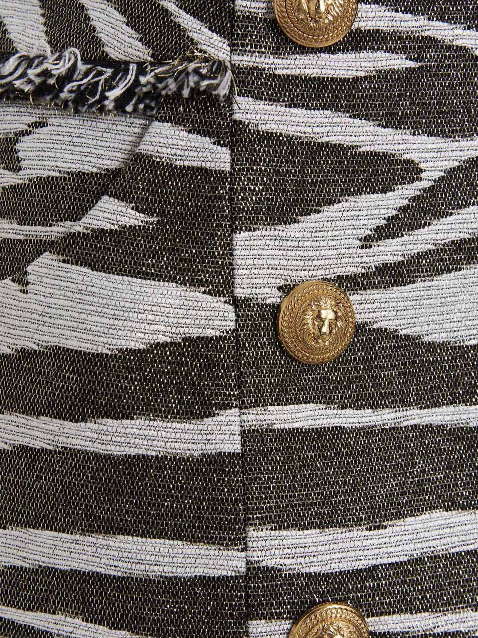 Balmain Lurex Zebra Skirt Gold