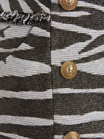 Balmain Lurex Zebra Skirt Gold