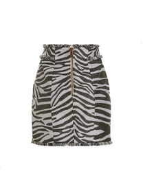 Balmain Lurex Zebra Skirt Gold