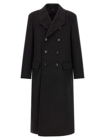 Tom Ford Luxury Melton DB Officer Coat Black