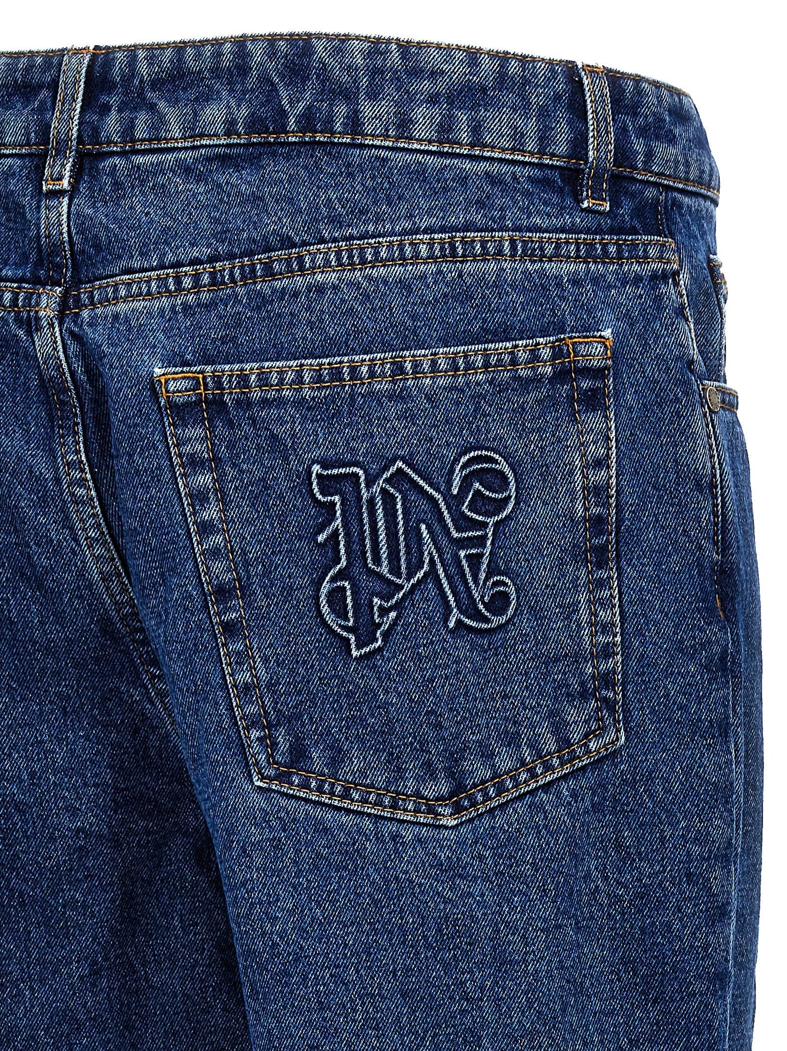 Palm Angels LW Monogram Jeans Blue