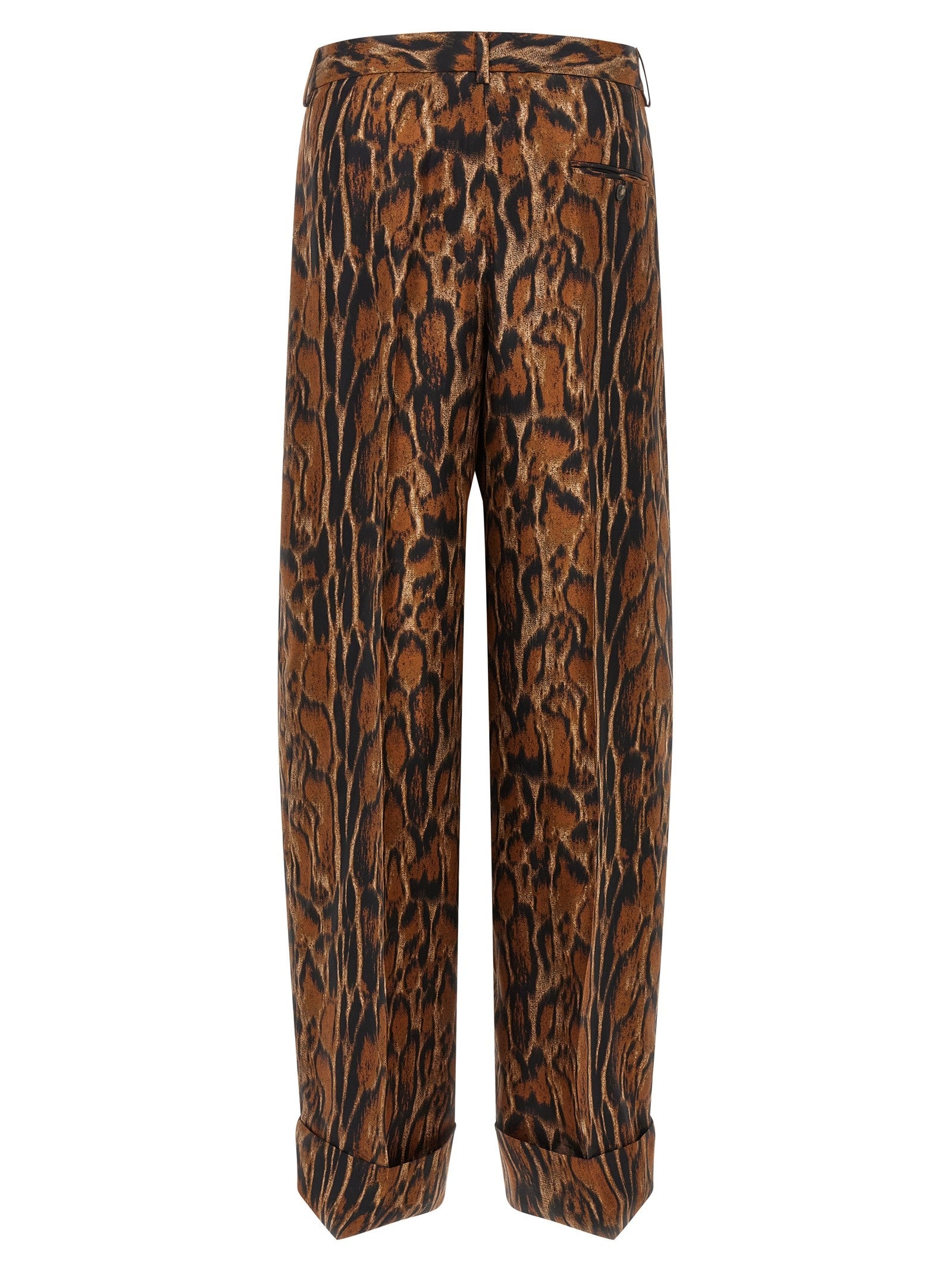 Alberto Biani Lynx Print Pants Brown