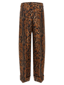 Alberto Biani Lynx Print Pants Brown