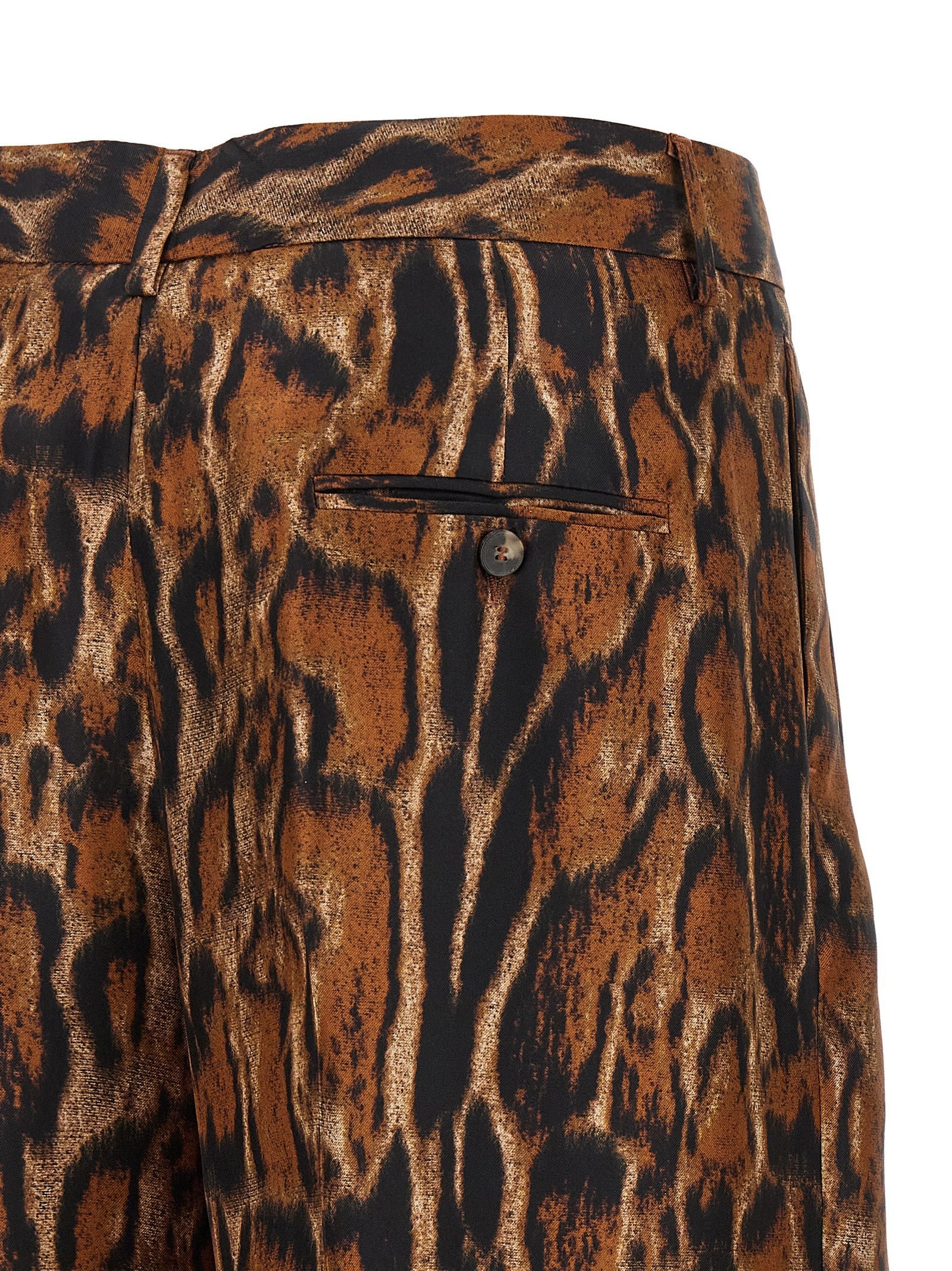 Alberto Biani Lynx Print Pants Brown
