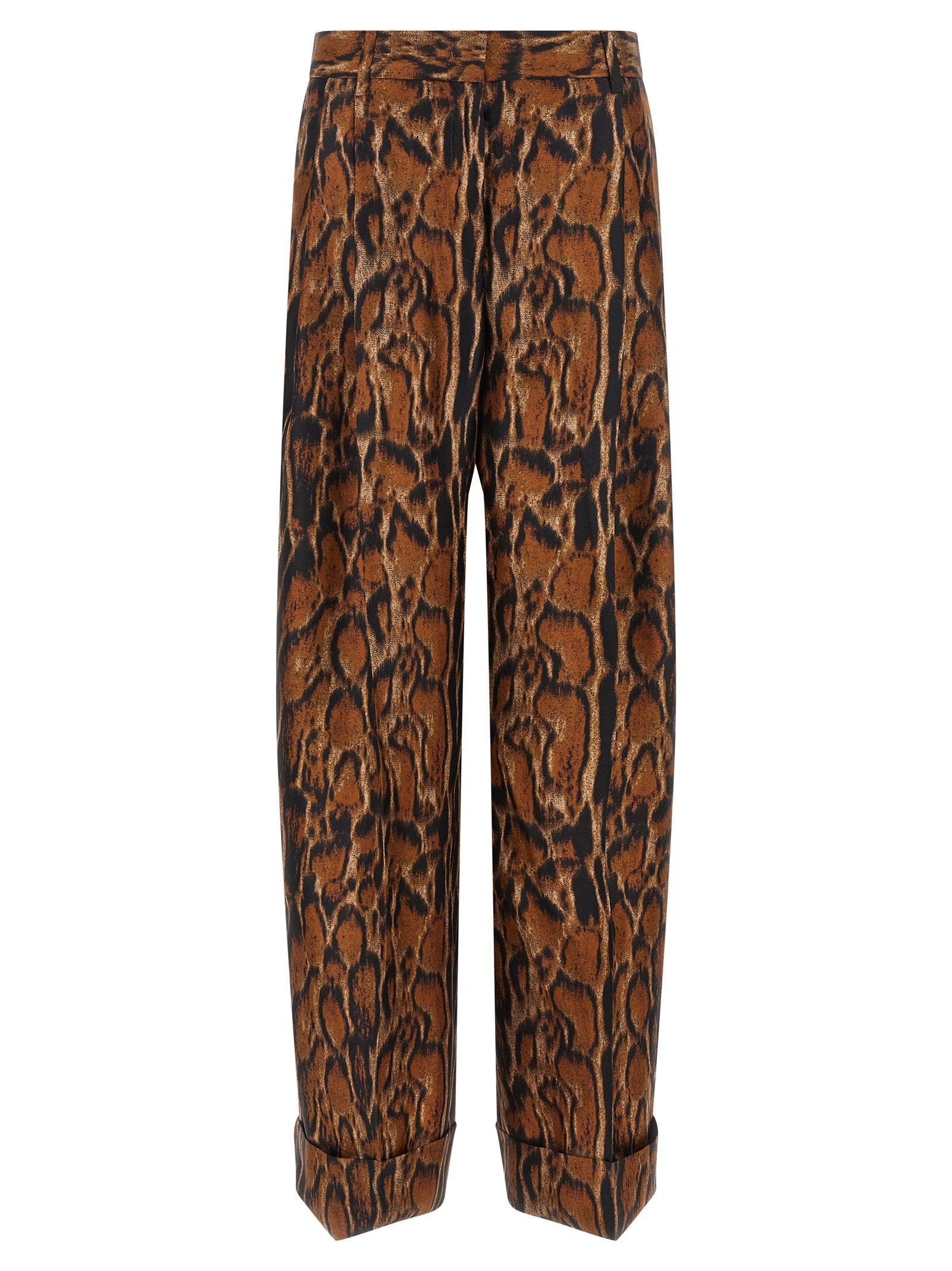 Alberto Biani Lynx Print Pants Brown