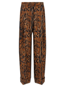 Alberto Biani Lynx Print Pants Brown