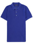 Tom Ford Men's Lyocell and Cotton Polo Shirt Blue