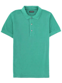 Tom Ford Men's Lyocell and Cotton Polo Shirt Green