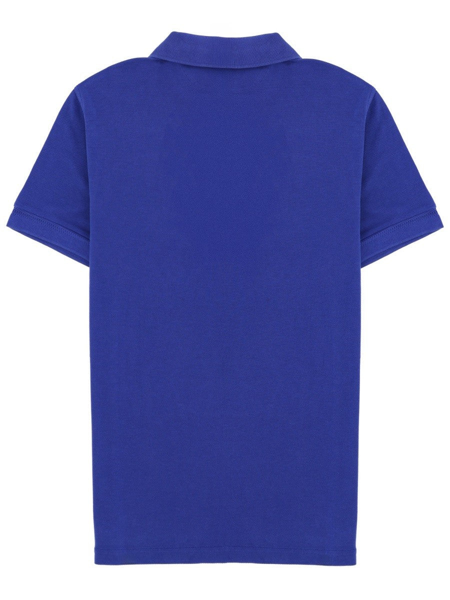 Tom Ford Men's Lyocell and Cotton Polo Shirt Blue