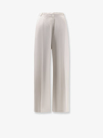 Alysi Women's Lyocell and Linen Trousers Gesso