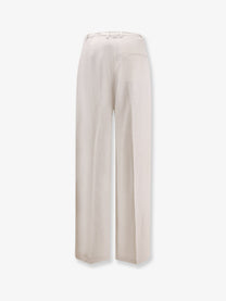 Alysi Women's Lyocell and Linen Trousers Gesso