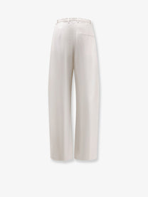 Alysi Women's Lyocell and Linen Trousers Gesso