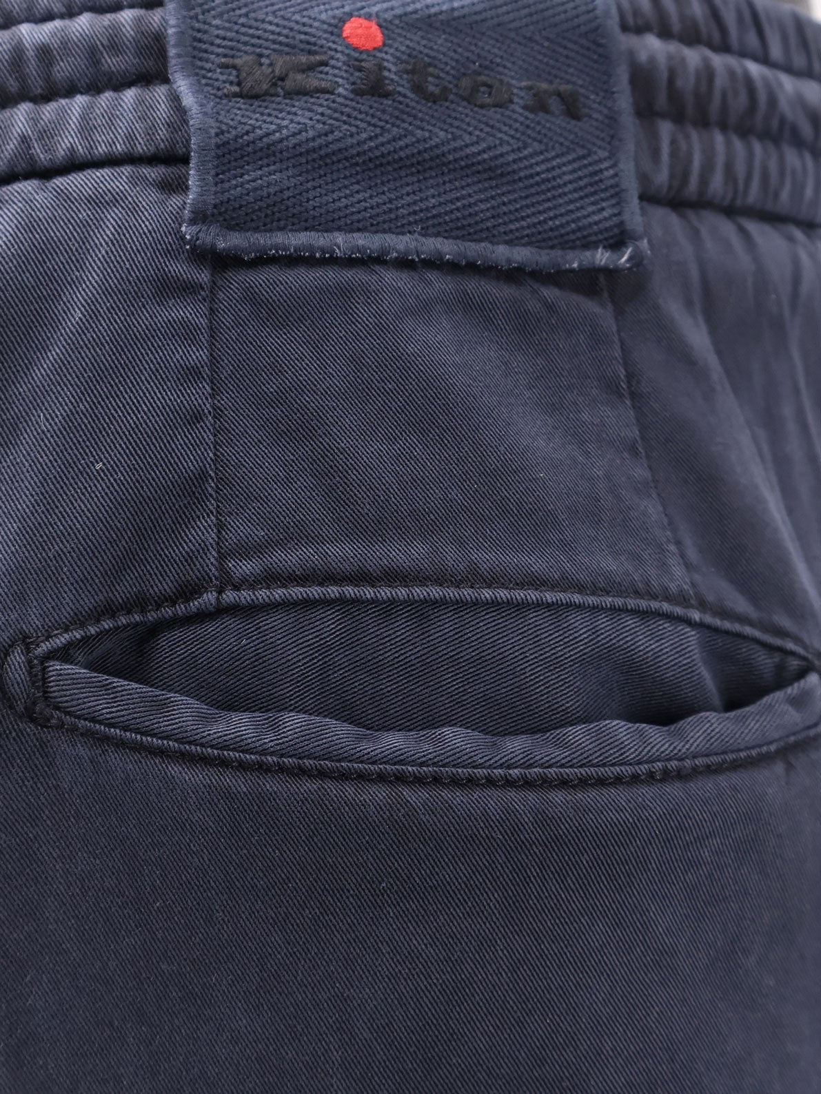 Kiton Men's Lyocell Blend Trouser Blue