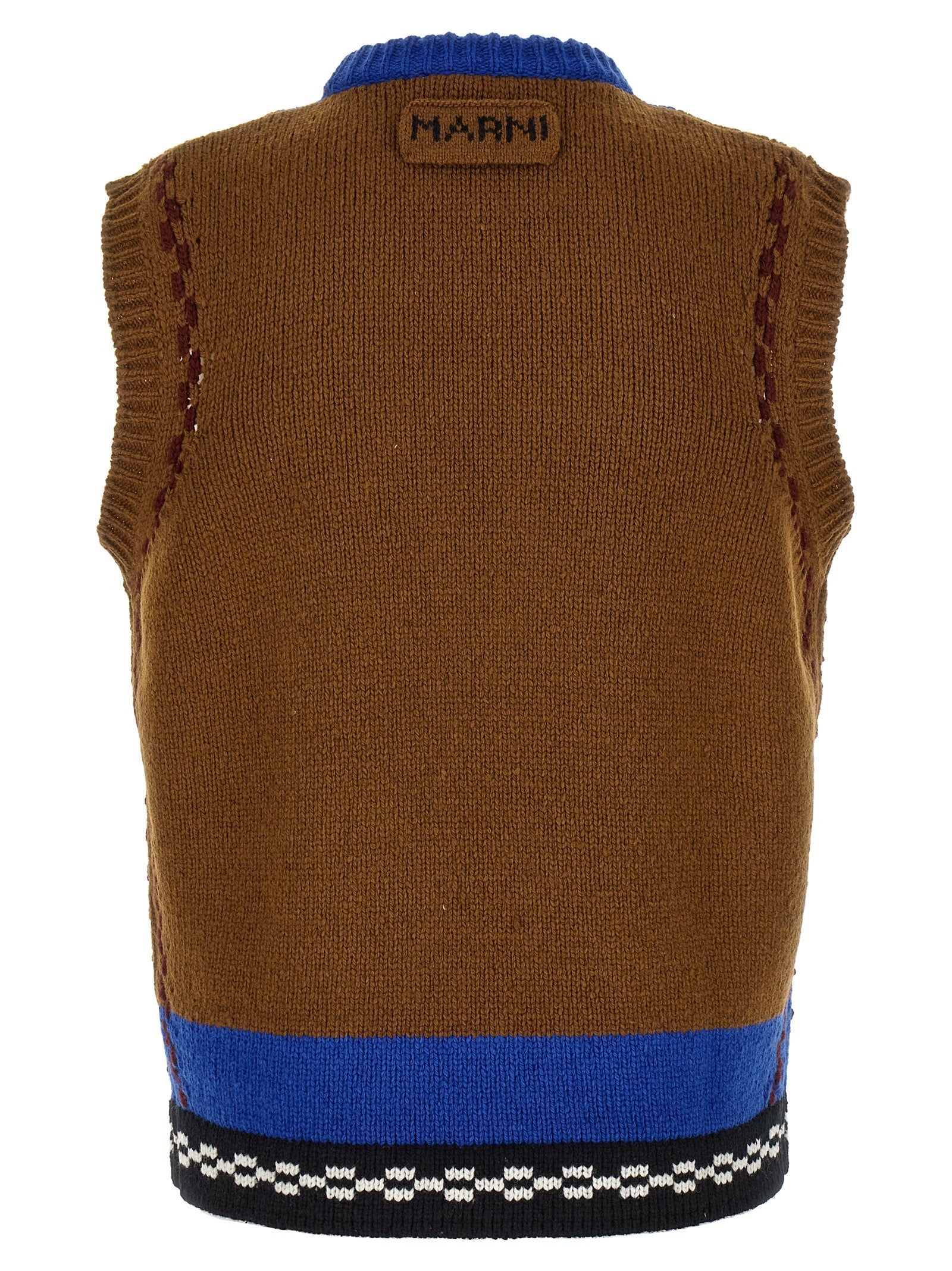 Marni Shaped Intarsia Vest Gold