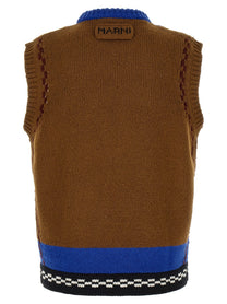 Marni Shaped Intarsia Vest Gold