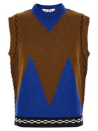 Marni Shaped Intarsia Vest Gold