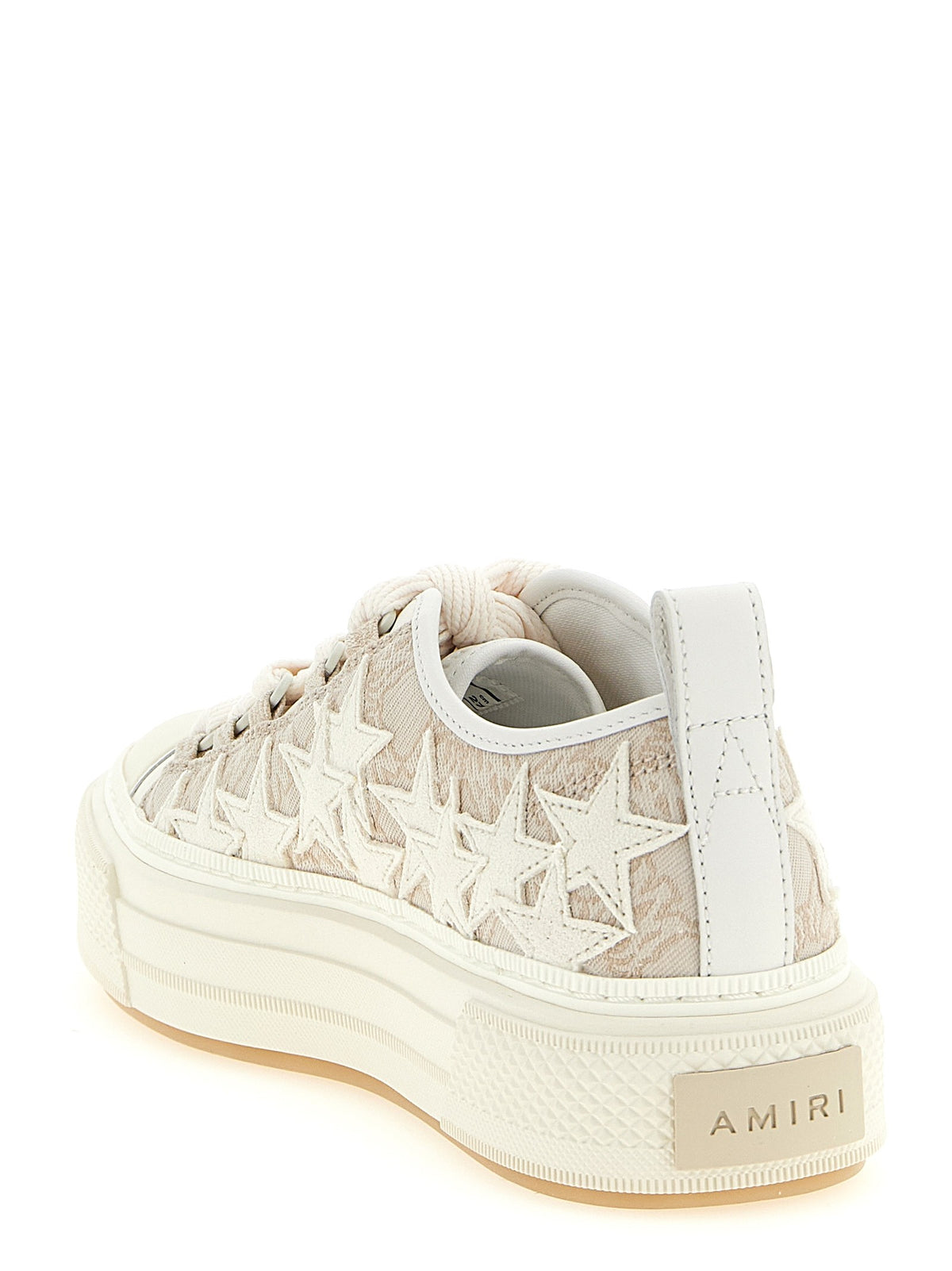 AMIRI Ma Quad Stars Court Low Sneakers Beige, view 3