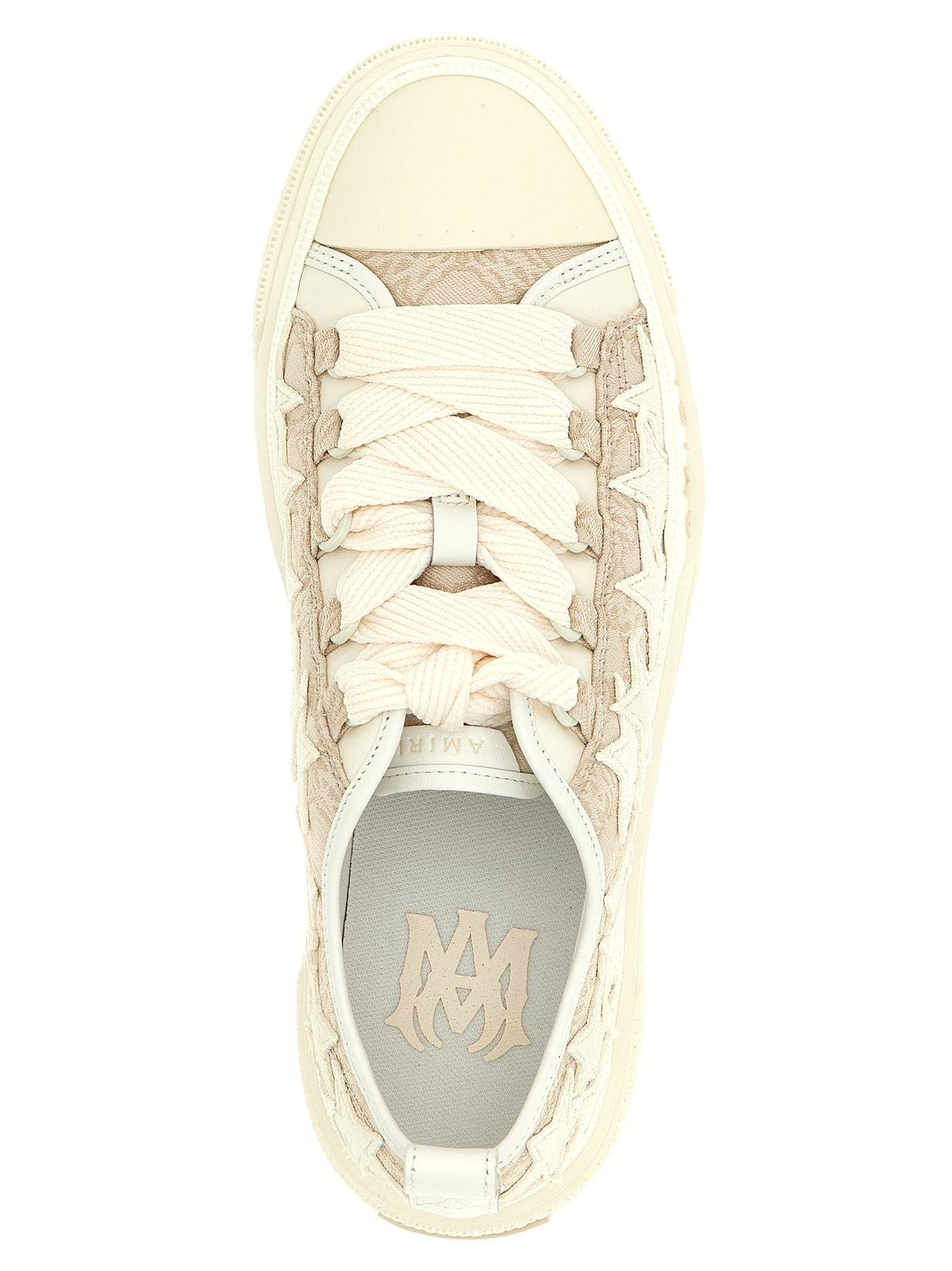 AMIRI Ma Quad Stars Court Low Sneakers Beige, view 4