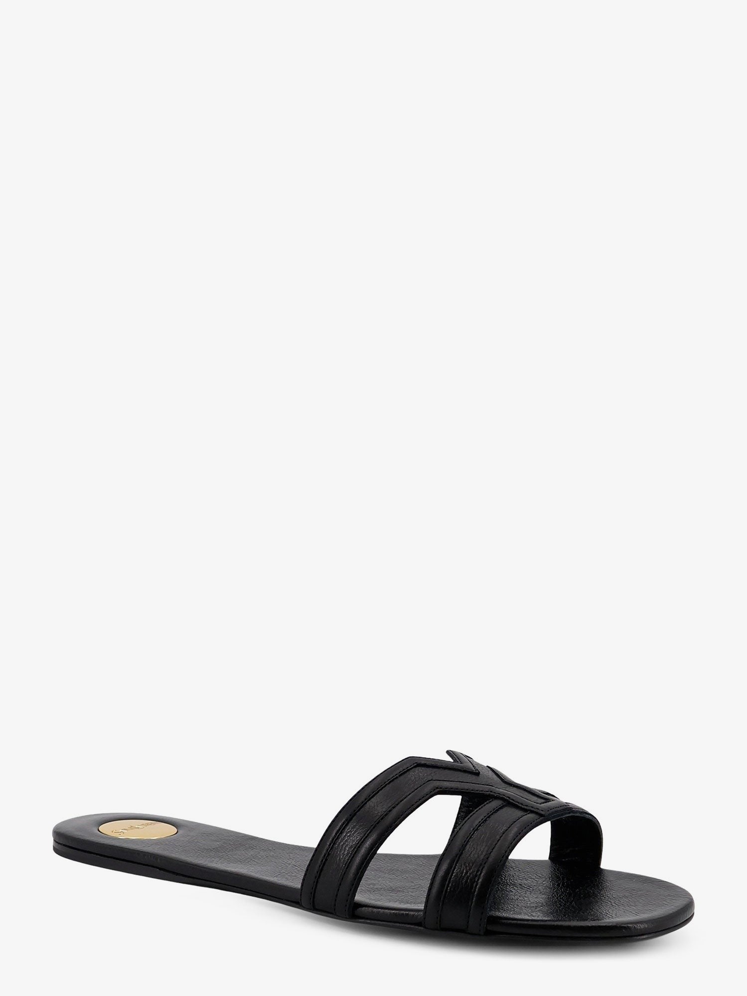 Saint Laurent Women's Mabrouka Leather Sandals Black