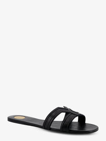 Saint Laurent Women's Mabrouka Leather Sandals Black