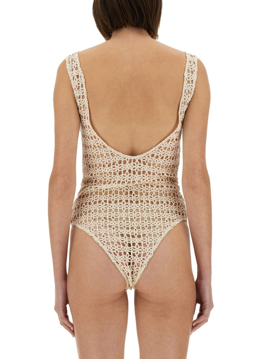 Alysi Women's Macramé Bodysuit White