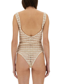 Alysi Women's Macramé Bodysuit White