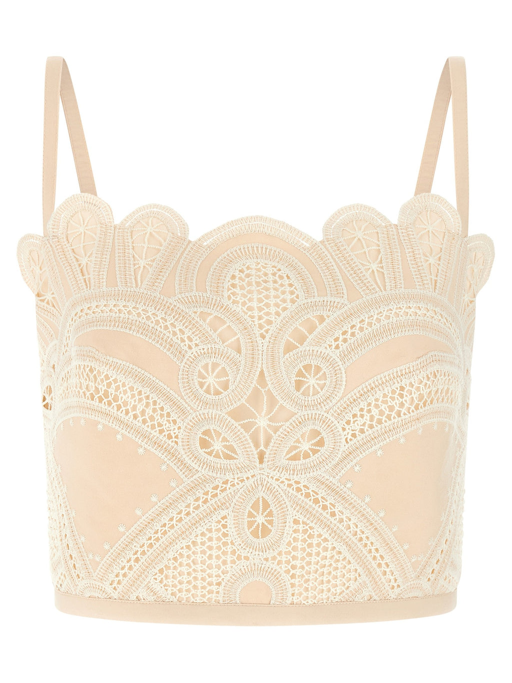 Elie Saab Macramé Bralette White