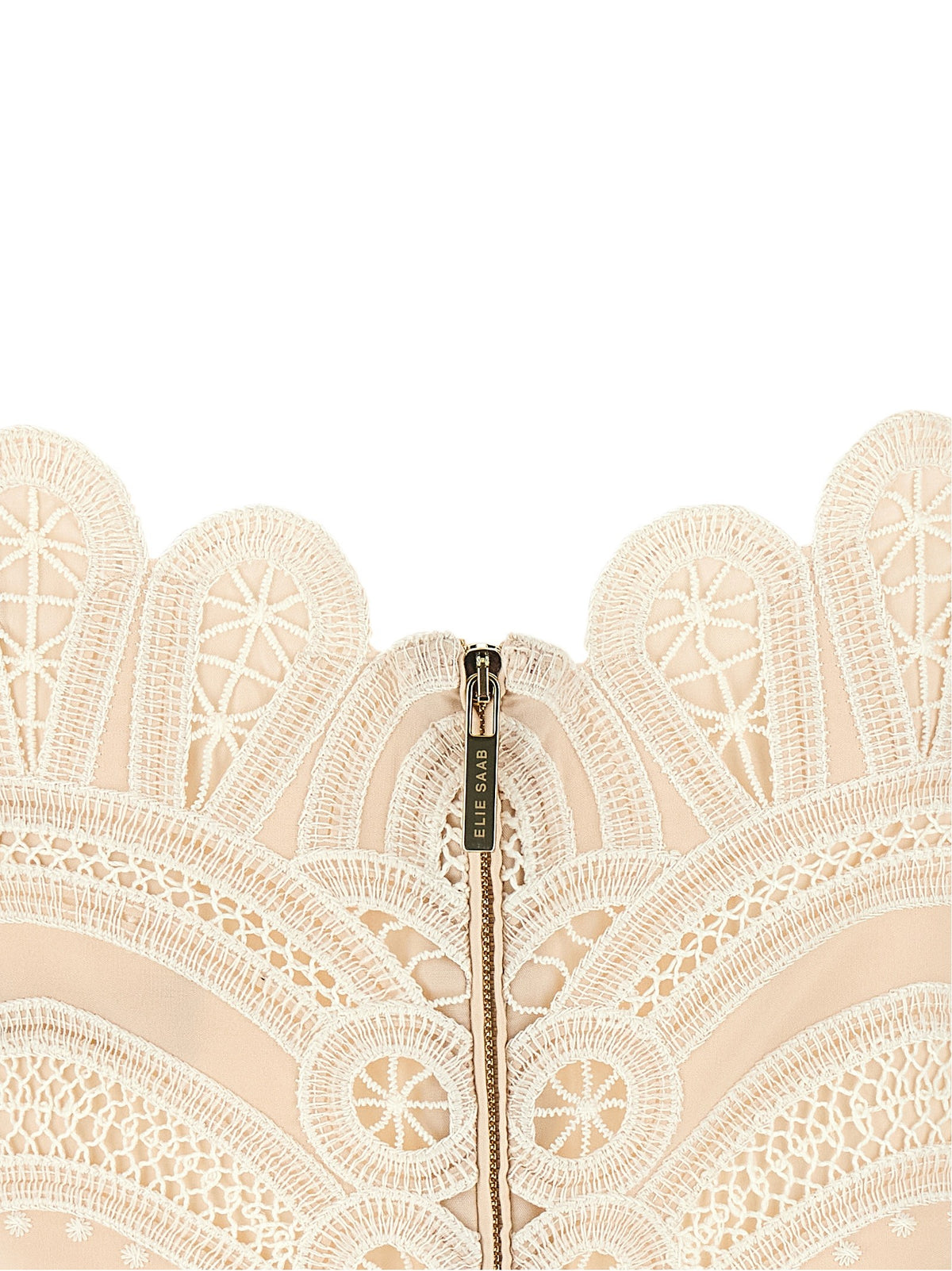 Elie Saab Macramé Bralette White