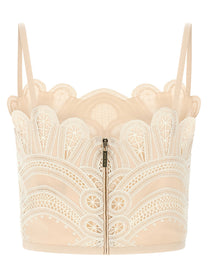 Elie Saab Macramé Bralette White