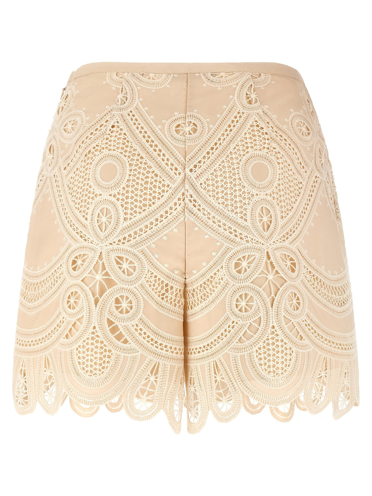 Elie Saab Macramé Embroidery Shorts Beige, view 2