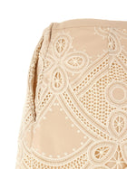 Elie Saab Macramé Embroidery Shorts Beige, view 4