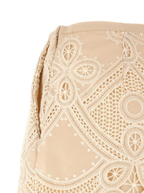 Elie Saab Macramé Embroidery Shorts Beige