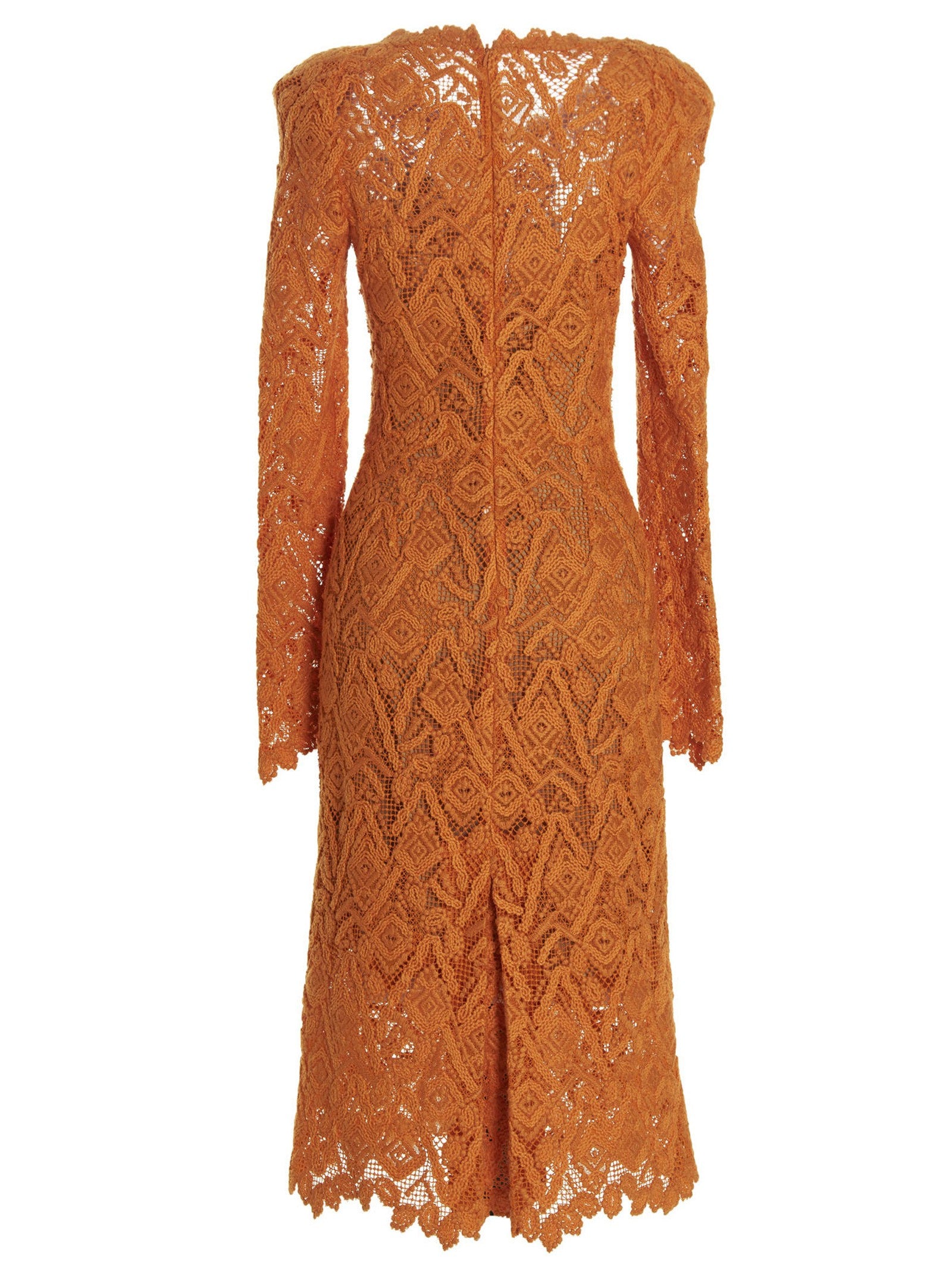 Ermanno Scervino Macramé Lace Dress Orange