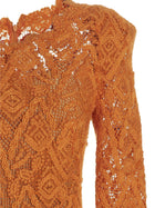 Ermanno Scervino Macramé Lace Dress Orange, view 3